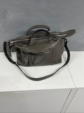 Rag & Bone Leather Crossbody Satchel in Olive Gray